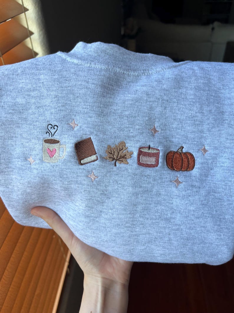 Book Lover Fall Embroidered Sweatshirt Womens Fall Bookish Sweatshirt Book Lover Gift Cute Autumn Pumpkin Coffee Shirt Cozy Fall Shirt 1761536161127.jpg