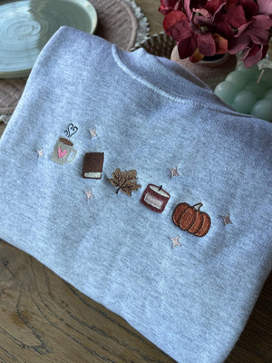 Book Lover Fall Embroidered Sweatshirt Womens Fall Bookish Sweatshirt Book Lover Gift Cute Autumn Pumpkin Coffee Shirt Cozy Fall Shirt 1761536172034.jpg