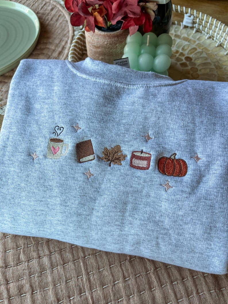 Book Lover Fall Embroidered Sweatshirt Womens Fall Bookish Sweatshirt Book Lover Gift Cute Autumn Pumpkin Coffee Shirt Cozy Fall Shirt 1761536172769.jpg