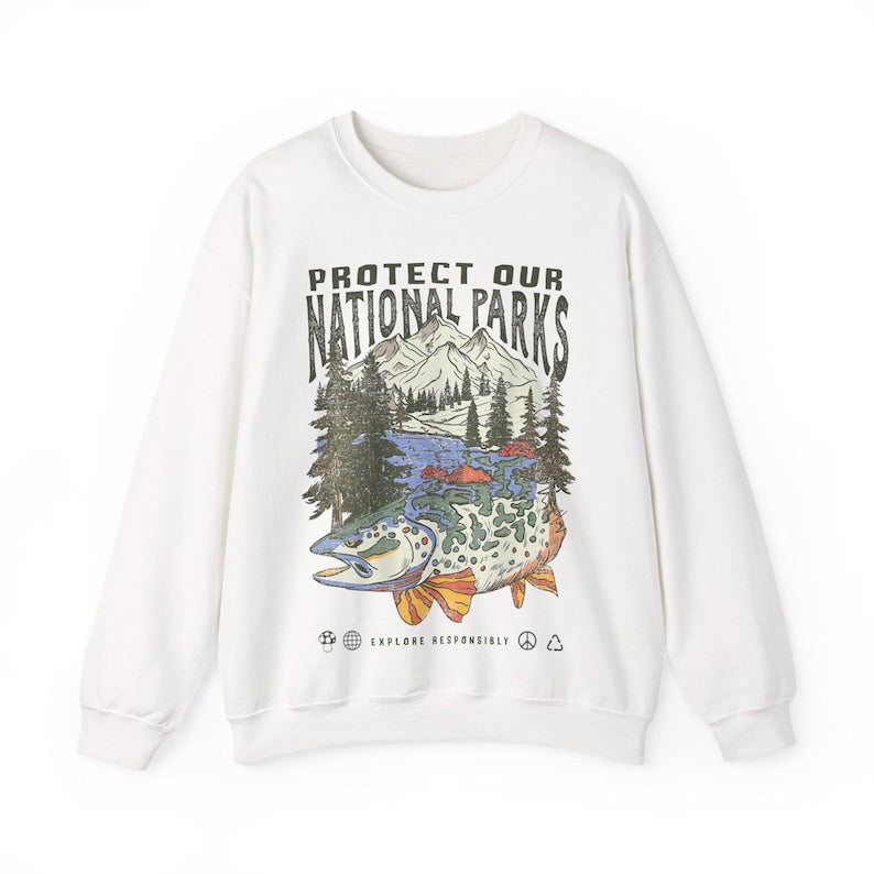90s National Parks Unisex Sweatshirt Granola Girl Shirt Respect The Local Wildlife Pullover Hiking Camping Clothes Wanderlust Shirt 1761536633155.jpg