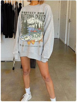 90s National Parks Unisex Sweatshirt Granola Girl Shirt Respect The Local Wildlife Pullover Hiking Camping Clothes Wanderlust Shirt 1761536633829.jpg