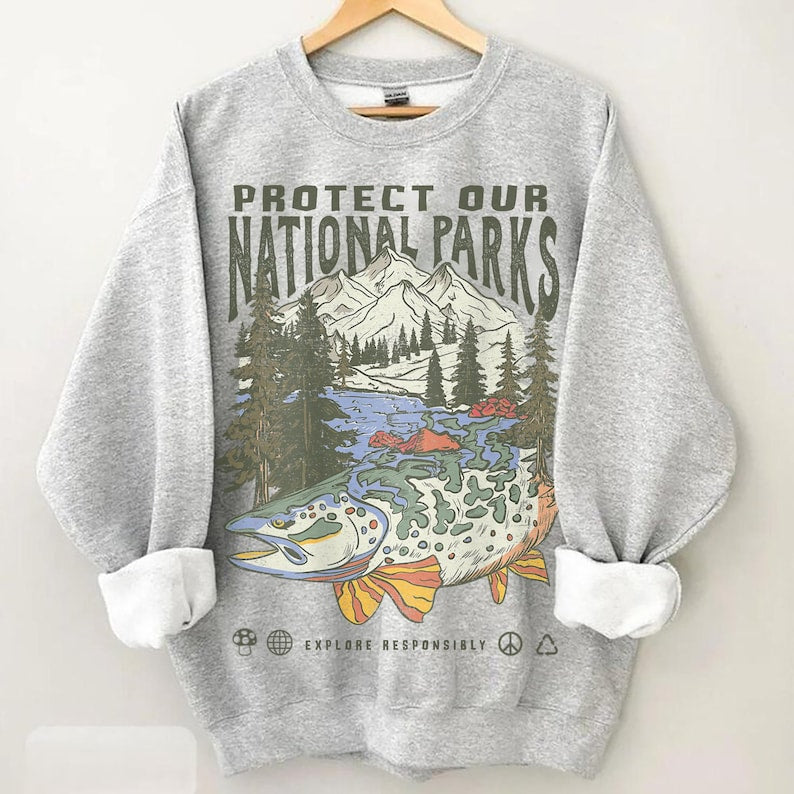 90s National Parks Unisex Sweatshirt Granola Girl Shirt Respect The Local Wildlife Pullover Hiking Camping Clothes Wanderlust Shirt 1761536633846.jpg