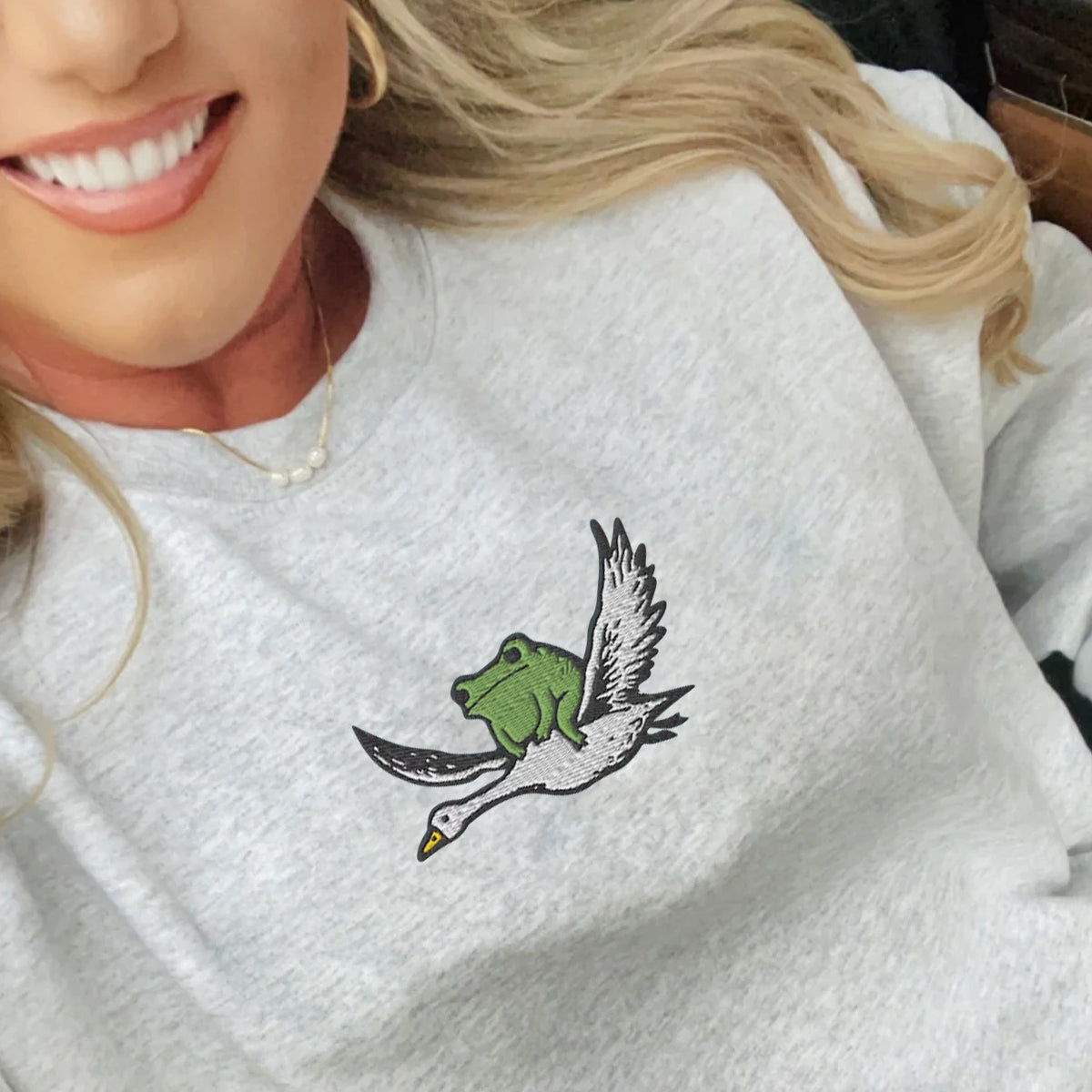 We Ride At Dawn Funny Frog And Goose Embroidered Tee Chaotic Animal Shirt Whimsical Gamer Gift 1761539660448.jpg