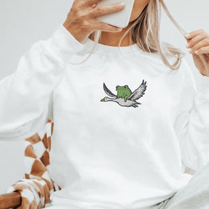 We Ride At Dawn Funny Frog And Goose Embroidered Tee Chaotic Animal Shirt Whimsical Gamer Gift 1761539672302.jpg