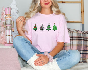 Christmas Trees Shirt Cute Holiday Tee Festive Xmas Graphic Retro Winter Tree Design Christmas Party Outfit 1761550368293.jpg
