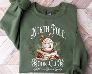 Retro Funny North Pole Book Club Book Lover Christmas Bookish Christmas Graphic Tshirt For Women 1761550946300.jpg