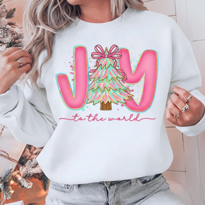 Joy To The World Sweatshirt Coquette Jesus Christmas Tee Preppy Pink Christmas Crewneck Youth Christmas Shirt Bible Verse Shirt Nativity Tee 1761555379924.png