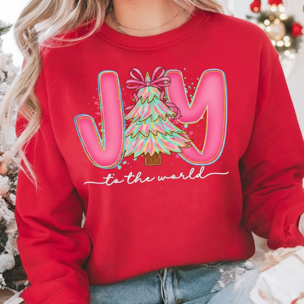 Joy To The World Sweatshirt Coquette Jesus Christmas Tee Preppy Pink Christmas Crewneck Youth Christmas Shirt Bible Verse Shirt Nativity Tee 1761555385004.png