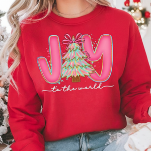 Joy To The World Sweatshirt Coquette Jesus Christmas Tee Preppy Pink Christmas Crewneck Youth Christmas Shirt Bible Verse Shirt Nativity Tee 1761555385004.png