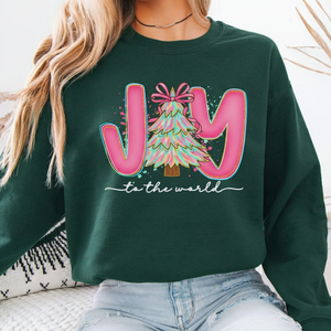 Joy To The World Sweatshirt Coquette Jesus Christmas Tee Preppy Pink Christmas Crewneck Youth Christmas Shirt Bible Verse Shirt Nativity Tee 1761555385454.png