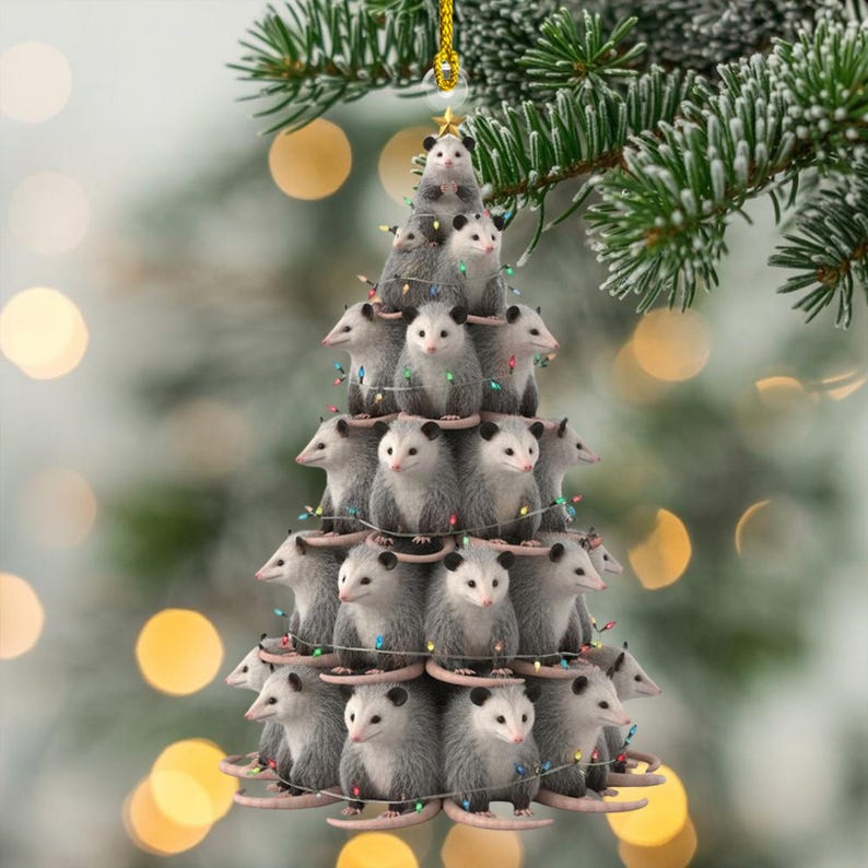 Custom Opossum Christmas Ornament Personalized Name Opossum Xmas Tree Hanging Decor Animal Lover Gift Funny Woodland Wildlife Xmas Decor 1761619019385.jpg