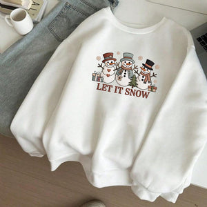 Snowman Christmas Embroidery File Let It Snow Stitch Design Holiday Shirt Pattern Winter Sweatshirt Project For Family Matching Outfit 1761624250151.jpg