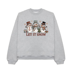 Snowman Christmas Embroidery File Let It Snow Stitch Design Holiday Shirt Pattern Winter Sweatshirt Project For Family Matching Outfit 1761624256490.jpg