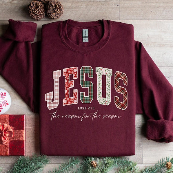 Christian Jesus Sweathirt Christmas Bible Verse Tshirt Trendy Faith Apparel Gift Jesus Loves You The Reason For The Season 1761640087659.jpg