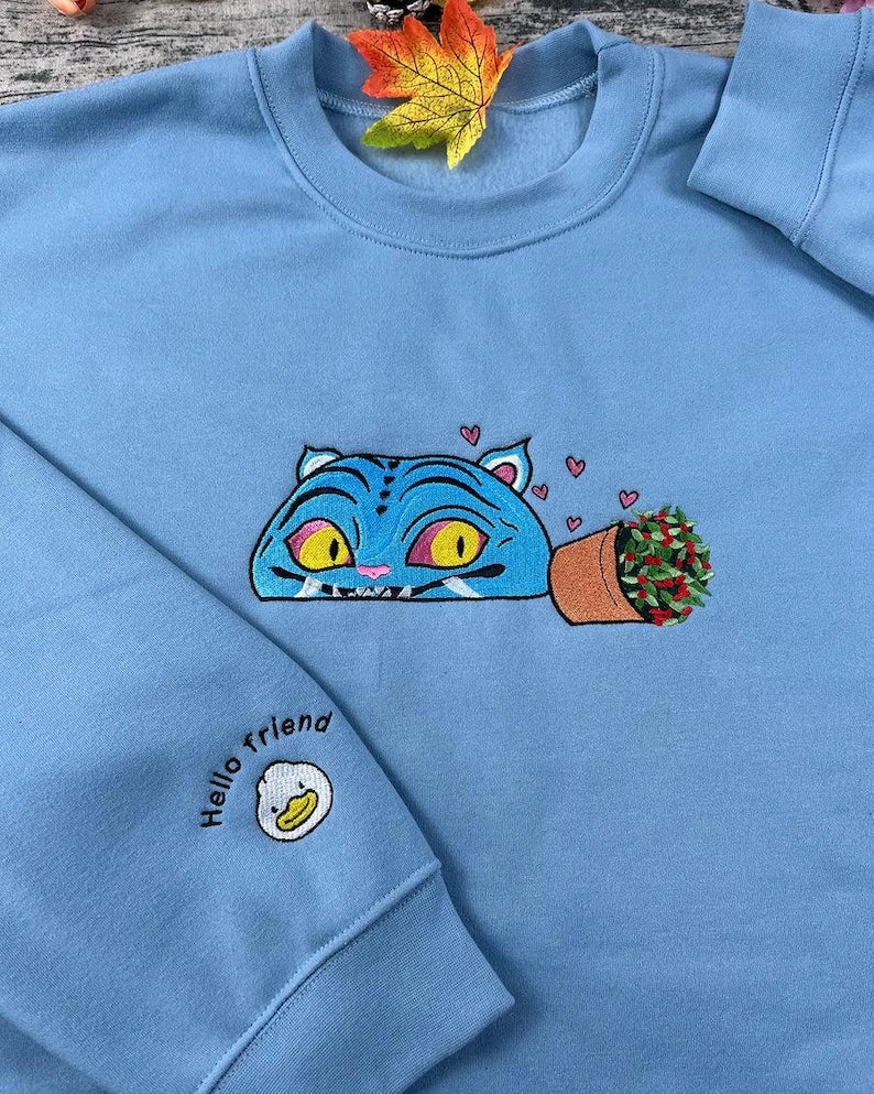 Kpop Demon Hunters Tiger Embroidered Sweatshirt Cute Demon Hunter Tiger Embroidered Sweatshirt Derpy Demon Tiger Hoodie Huntrix Fan Gift 1761640791738.jpg