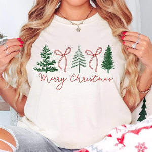 Preppy Christmas Tree Shirt Christmas Coquette Bow Shirt Merry Christmas Shirt  Coquette Merry Christmas Shirt 1761642350801.jpg