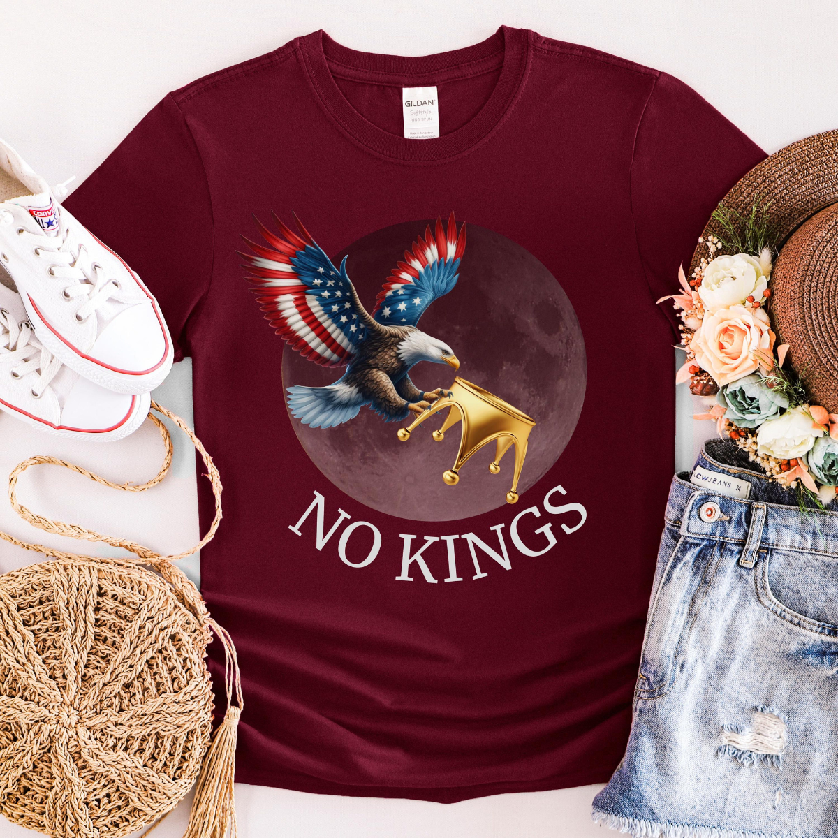 No Kings In America Shirt Political Shirts Anti Maga Shirts Crown No Kings Shirt Protest Shirts American Eagle Shirt 1761705528786.png