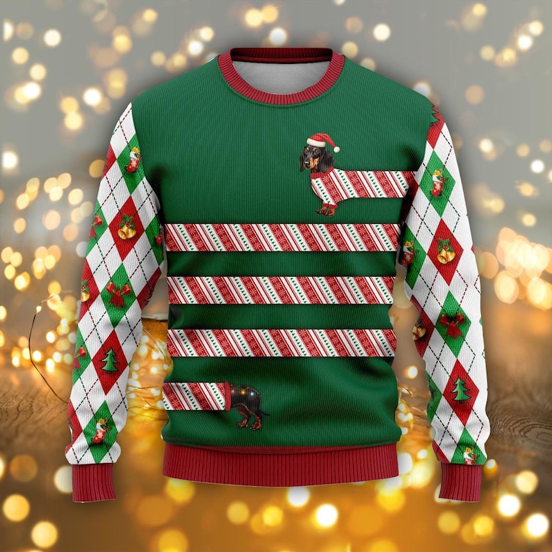 Funny Dachshund Candy Cane Ugly Christmas Sweater Wiener Dog Xmas Gift For Dog Mom Holiday Party Sweatshirt 1761709165317.jpg