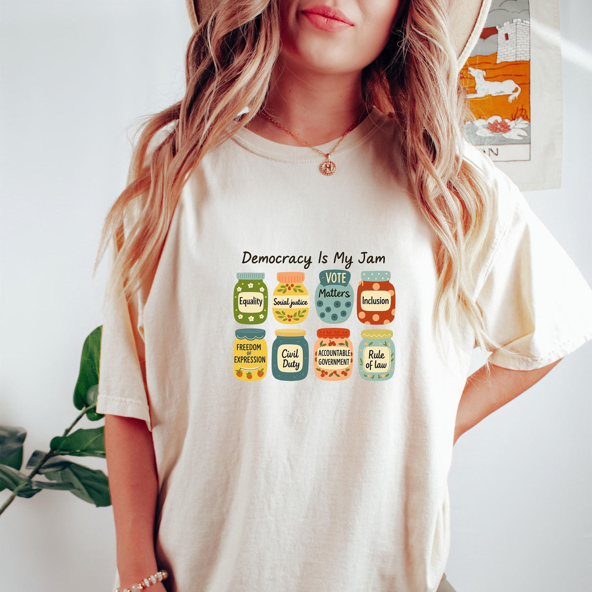 Democracy Is My Jam Shirt Pro Democracy Graphic Tee With Equality Voting Rights And Civil Justice Jars Political Statement T Shirt 1761710554047.jpg