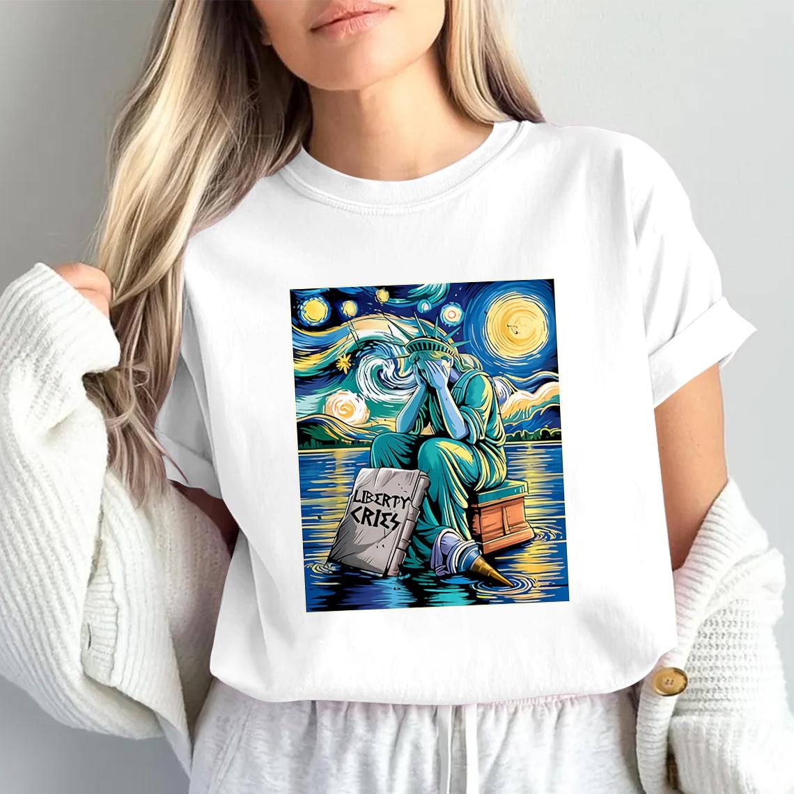 Liberty Crisis T Shirt Starry Night Protest Art 1761710807405.jpg