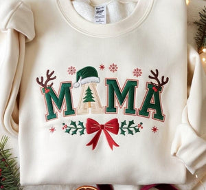 Embroidered Mama Christmas Sweatshirt Holiday Mom Sweater Cozy Xmas Mama Shirt Mom Dad Xmas Matching Family Christmas Shirtcoquette Mom 1761723156225.jpg