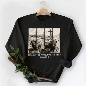 Follow The Word Not The Herd Shirt Christian Shirt Vintage Bible Verse Shirt Highland Cow Shirt Boho Shirt Christian Country Shirt 1761728935822.png