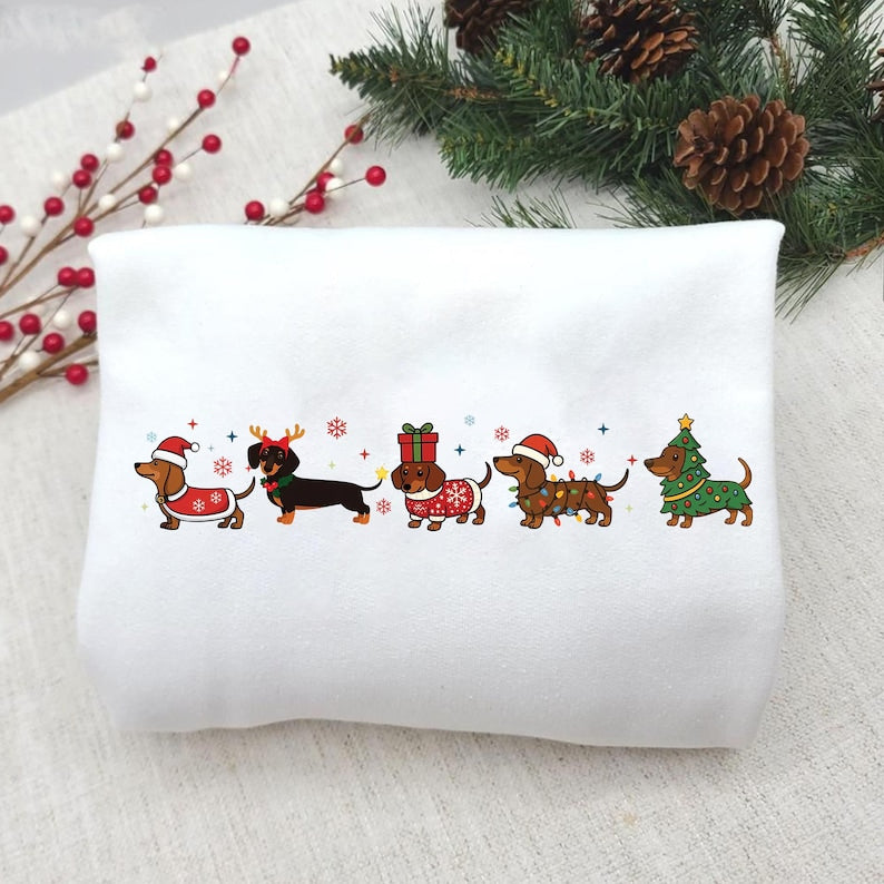 Dachshund Christmas Shirt Funny Dog T Shirt Xmas Dachshund Sweatshirt Winter Dog Sweater Unisex 1761795373512.jpg