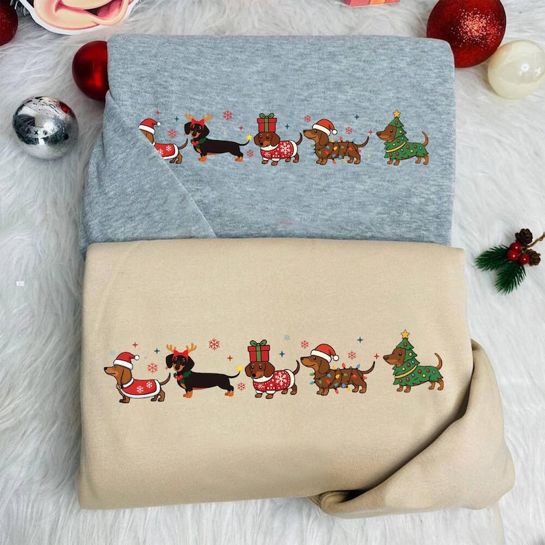 Dachshund Christmas Shirt Funny Dog T Shirt Xmas Dachshund Sweatshirt Winter Dog Sweater Unisex 1761795373535.jpg