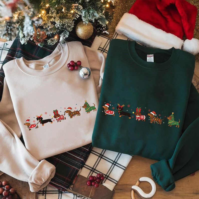 Dachshund Christmas Shirt Funny Dog T Shirt Xmas Dachshund Sweatshirt Winter Dog Sweater Unisex 1761795374127.jpg