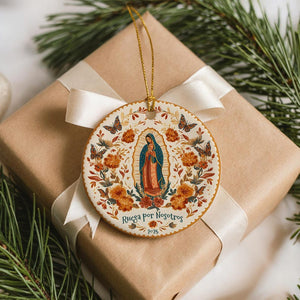 Ruega Por Nosotros 2025 Ornament  Virgen De Guadalupe Christmas Ornament  Mexican Catholic Decor  Spanish Ceramic Ornament 1761795942298.jpg