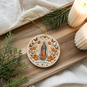 Ruega Por Nosotros 2025 Ornament  Virgen De Guadalupe Christmas Ornament  Mexican Catholic Decor  Spanish Ceramic Ornament 1761795942304.jpg