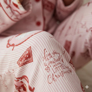 Pink Christmas Pajamas Set Retro Santa Print Womens Long Sleeve Pjs Vintage Holiday Sleepwear Gift For Her Christmas Gift 1761796082121.jpg