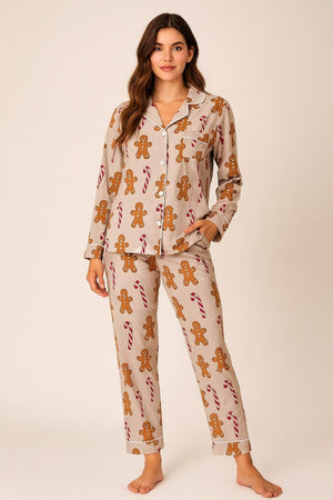 Christmas Pajama Set For Women Satin Long Sleeve Pjs With Gingerbread Man And Candy Cane Print Cozy Holiday Sleepwear Loungewear 1761796379385.jpg