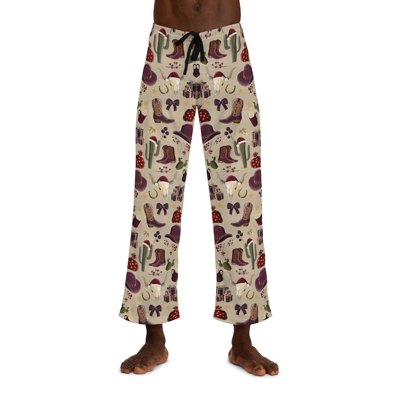 Cowboy Christmas Mens Pajama Pants  Western Style Sleepwear With Cowboy Motifs Lounge Bottoms Holiday Pajamas For Men 1761798997798.jpg