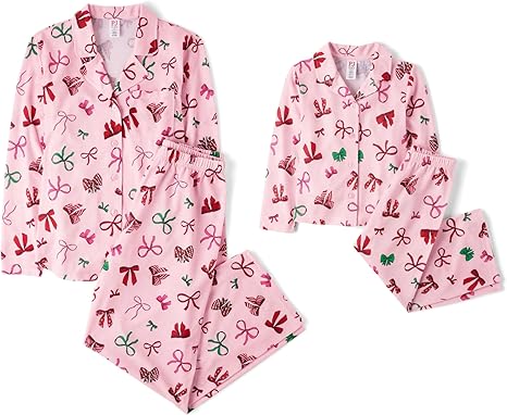 The Childrens Placeunisex Babymommy And Me Matching Christmas 2 Piece Pajama Sets Button Upholiday Bows 1761800017020.jpg