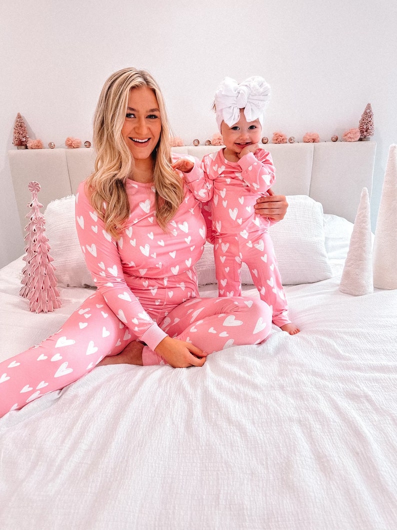 Mommy  Me Christmas Pajamas Matching Set Mother Daughter Holiday  Valentines Day Heart Print Pjs Family Matching Christmas Pajamas 1761809777449.jpg