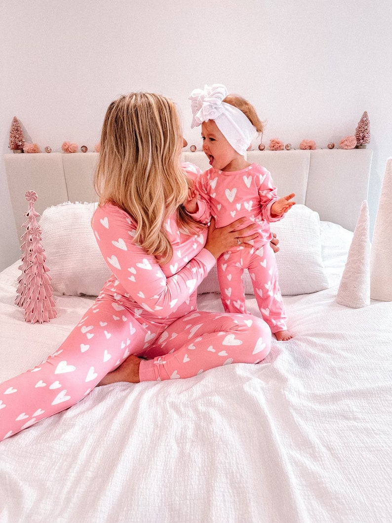 Mommy  Me Christmas Pajamas Matching Set Mother Daughter Holiday  Valentines Day Heart Print Pjs Family Matching Christmas Pajamas 1761809777549.jpg