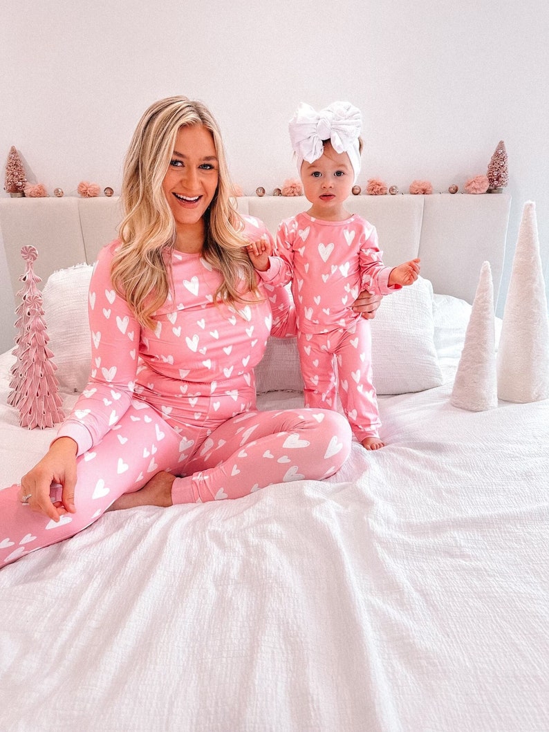 Mommy  Me Christmas Pajamas Matching Set Mother Daughter Holiday  Valentines Day Heart Print Pjs Family Matching Christmas Pajamas 1761809777556.jpg