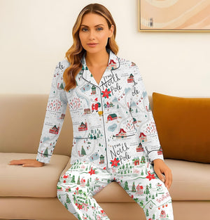 North Pole Village Christmas Pajamas Set Winter Holiday Matching Santa Claus Shirt Family Matching Outfit Xmas Gift 1761810694402.jpg
