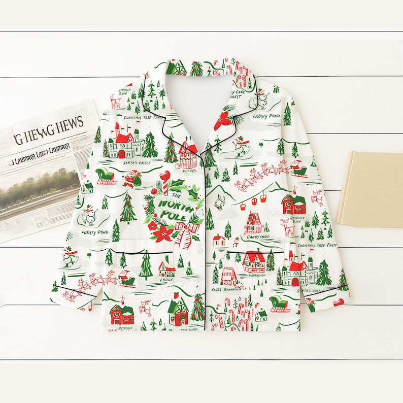 North Pole Village Christmas Pajamas Set Winter Holiday Matching Santa Claus Shirt Family Matching Outfit Xmas Gift 1761810694463.jpg