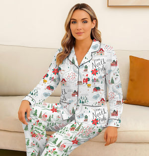 North Pole Village Christmas Pajamas Set Winter Holiday Matching Santa Claus Shirt Family Matching Outfit Xmas Gift 1761810695161.jpg