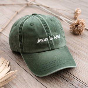 Jesus Is King Embroidered Dad Hat Christian Faith Apparel 1761898485845.jpg