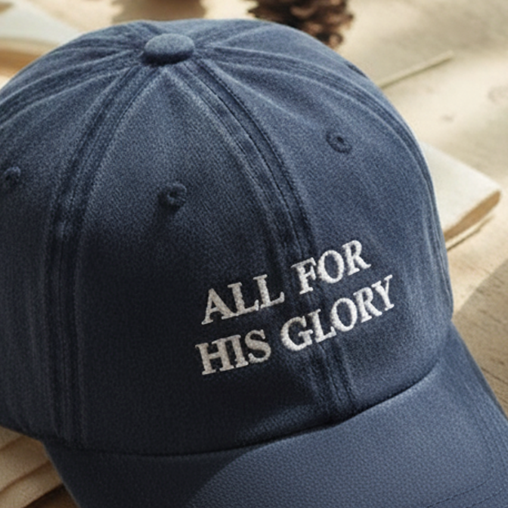 Embroidered Christian Baseball Hat All For His Glory Washed Cap 1761898962238.png