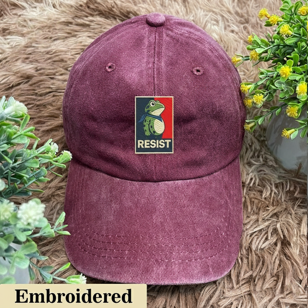 Embroidered Portland Frog Washed Hat Protest Embroidered Trucker Cap Freedom Frog Embroidered Baseball Hat Anti Fascism Streetwear Gift 1761899847624.png