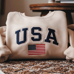 Embroidered Usa Sweatshirt Womens Usa Crewneck Sweatshirt Usa Shirt America Sweatshirt 4th Of July Sweatshirt Patriotic Sweatshirt 1761901392376.jpg