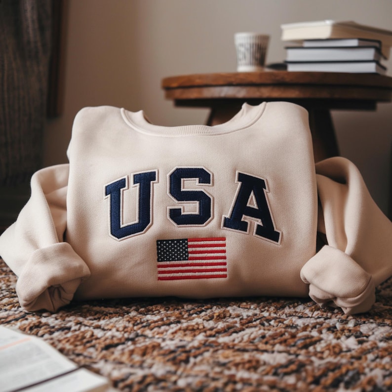 Embroidered Usa Sweatshirt Womens Usa Crewneck Sweatshirt Usa Shirt America Sweatshirt 4th Of July Sweatshirt Patriotic Sweatshirt 1761901392409.jpg