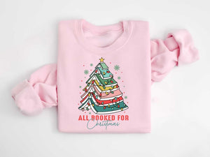 All Booked For Christmas Sweatshirt Christmas Book Tree Shirt Book Lovers Christmas Gift Bookworm Christmas Shirt Gift For Christmas 1762136269254.jpg