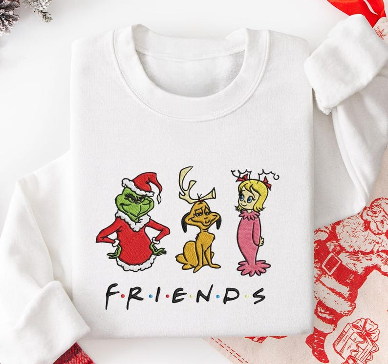 Embroidered Green Guy Christmas Friend Sweatshirt Funny Grinchmas Hoodie Cozy Festive Embroidery Sweater Cute Christmas Gift For Her Him 1762138749054.png
