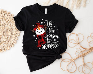 Snowman Christmas Shirt Tis The Season To Sparkle Holiday Tee 1762142822465.jpg