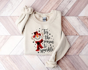 Snowman Christmas Shirt Tis The Season To Sparkle Holiday Tee 1762142822477.jpg